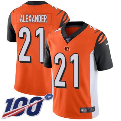 Nike Cincinnati Bengals #21 Mackensie Alexander Orange Alternate Men's Stitched NFL 100th Season Vapor Untouchable Limited Jersey